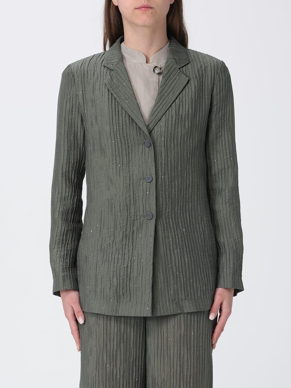 Blazer monopetto in lyocell effetto stropicciato EW003445AF20830 F7010 ARMANI 