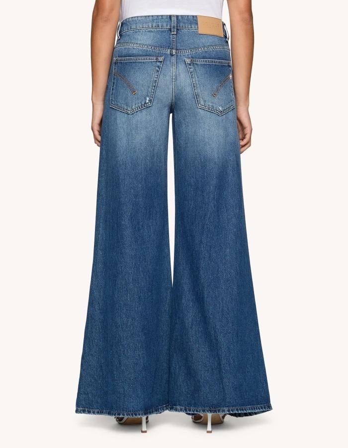 Jeans Marlen wide leg in denim fisso