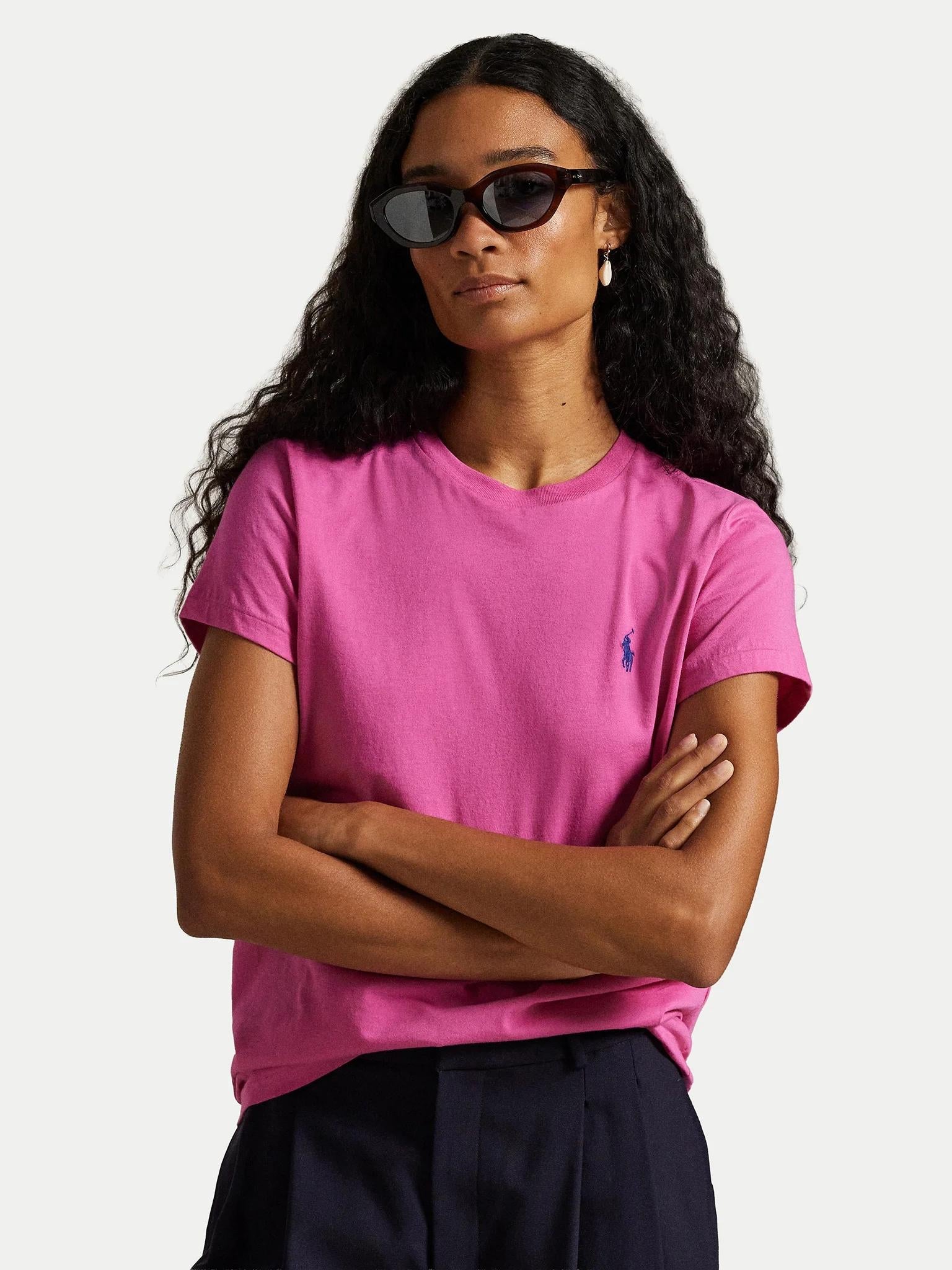 T-shirt donna in cotone classic fit 211B14605 018 RALPH LAUREN 