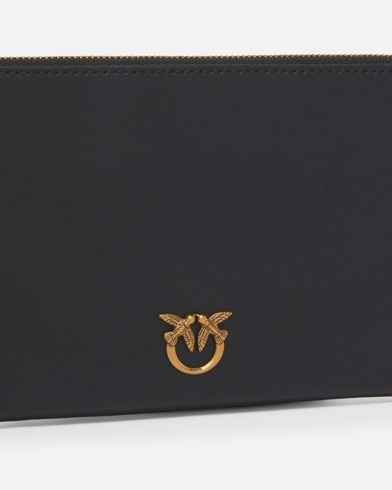 Horizontal Flat Bag in pelle<BR/><BR/> 102747A0F1 Z99Q PINKO 