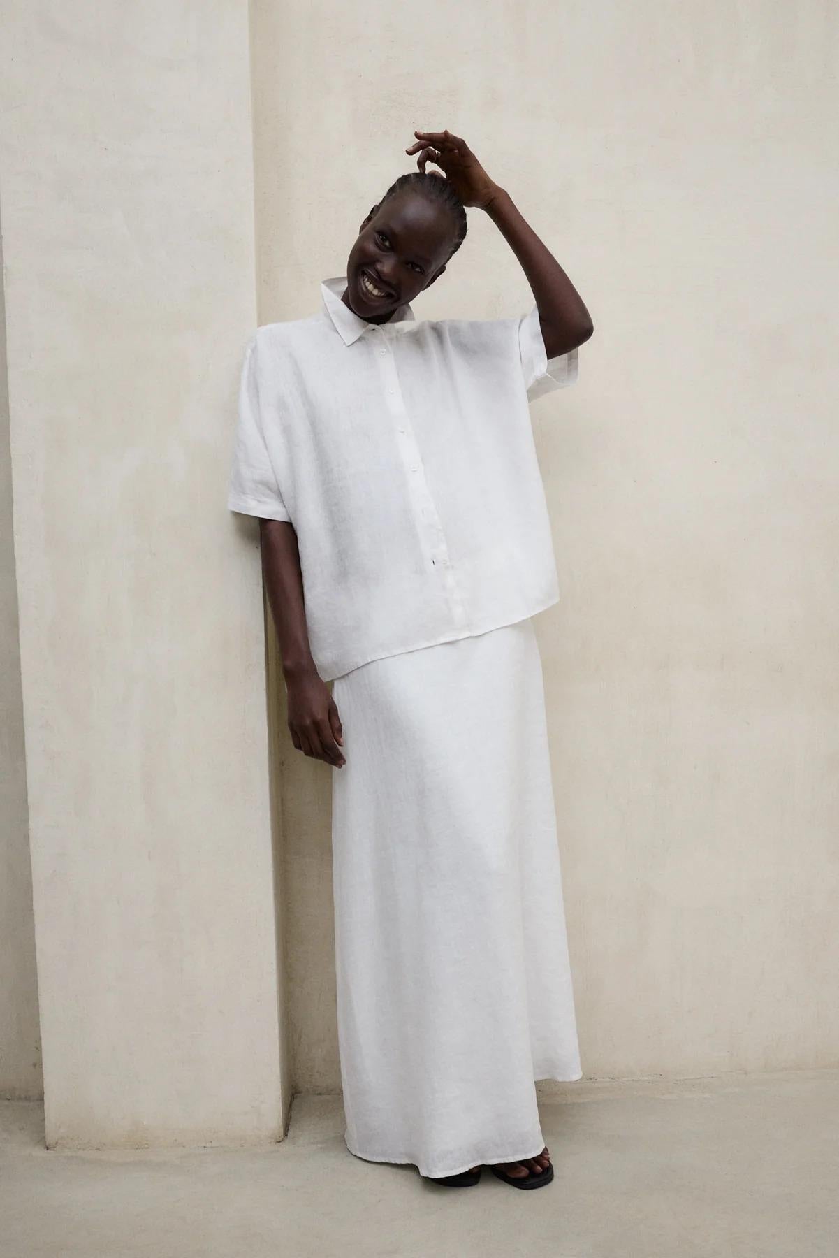 Camicia Melania Bianca<BR/><BR/> MELANIA 000 ECOALF 