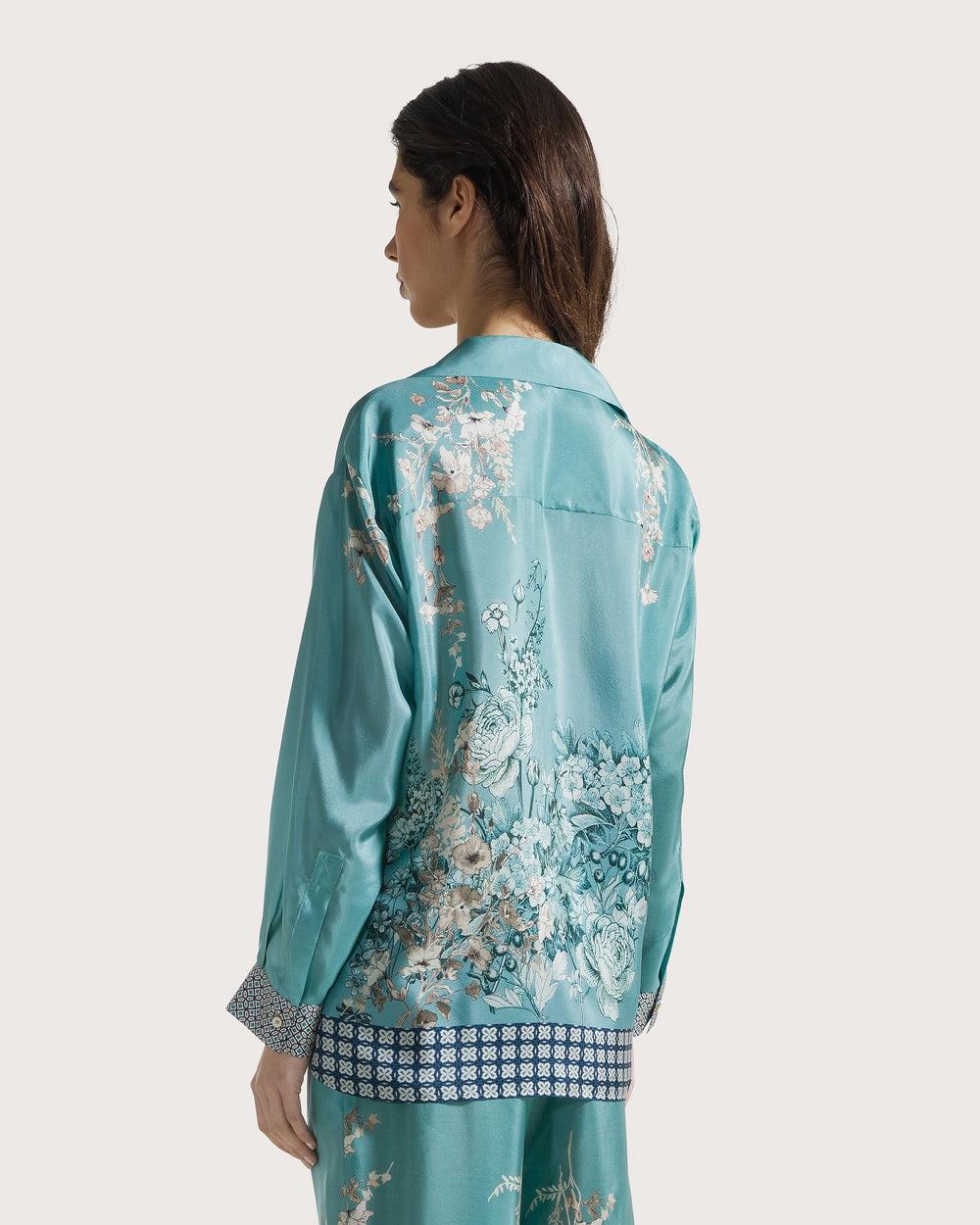 Giacca camicia in seta stampata<BR/> CA1491410137 834 SEVENTY 