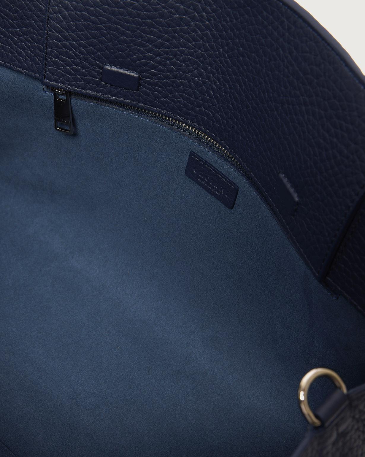 Borsa Aura Soft Large a spalla in pelle martellata con tracolla B02201SOF NAVY ORCIANI 