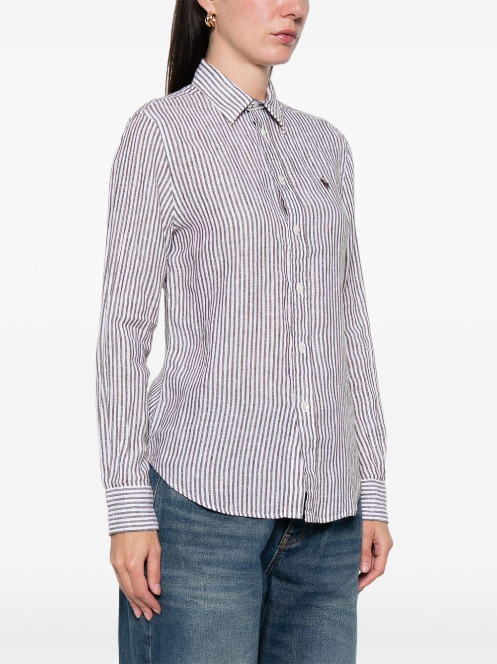 Camicia donna in lino a righe 211A96158 007 RALPH LAUREN 