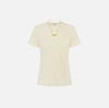 T-shirt donna in jersey con collana a fiocco