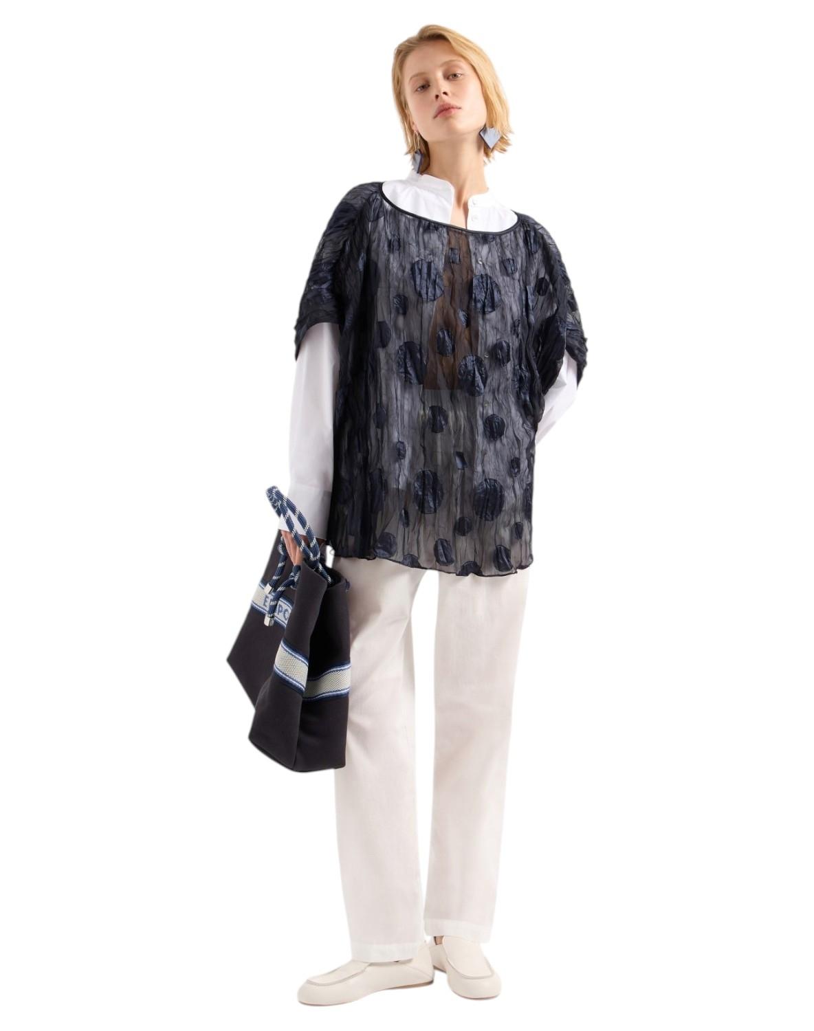 Blusa trasparente con motivo a pois EW000875AF12530 F4031 ARMANI 