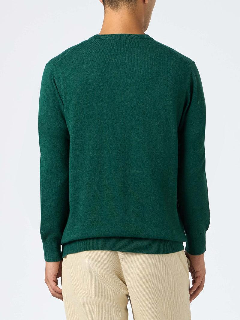 Maglione uomo in misto lana collo a giro