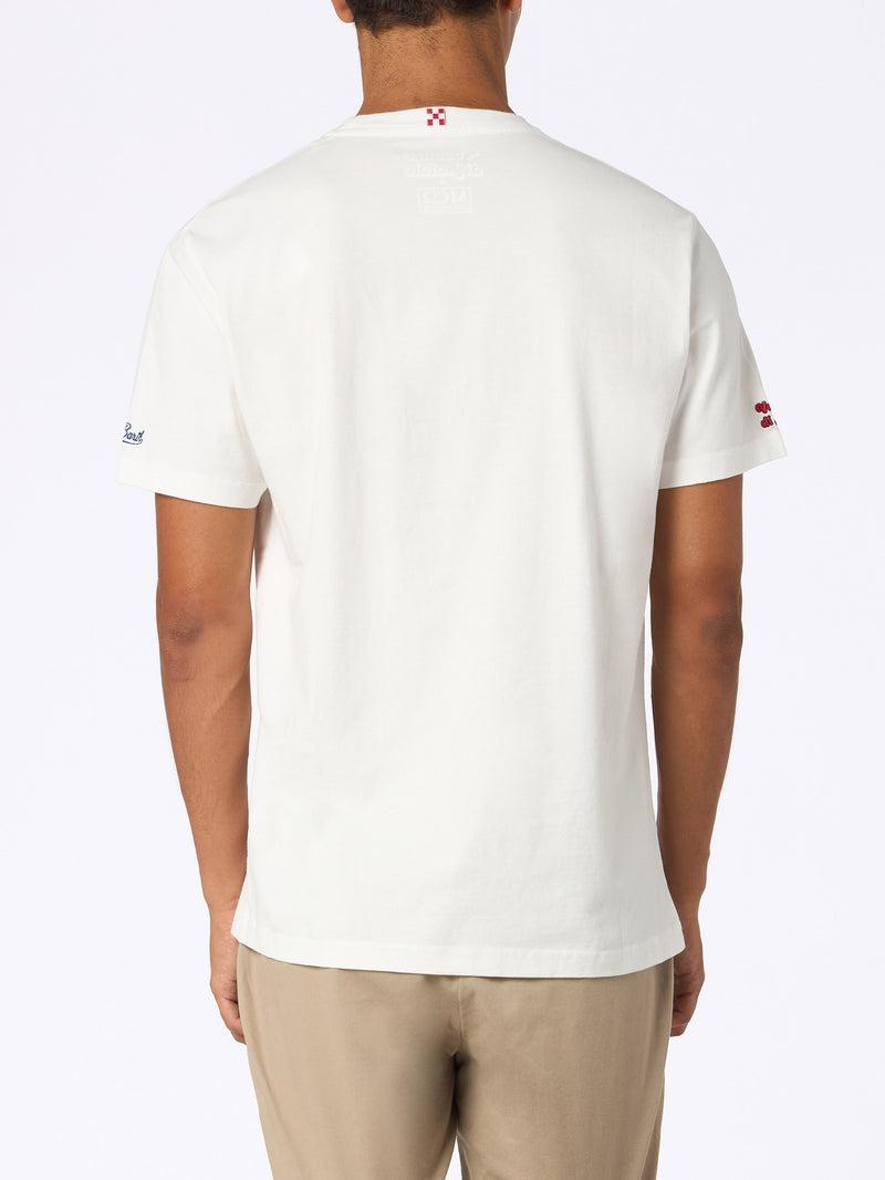 T-shirt uomo mezza manica in puro cotone con scritta