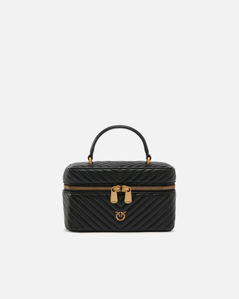 Beauty case a tracolla piccolo in nappa chevron<BR/> 106382A0GK Z99Q PINKO 