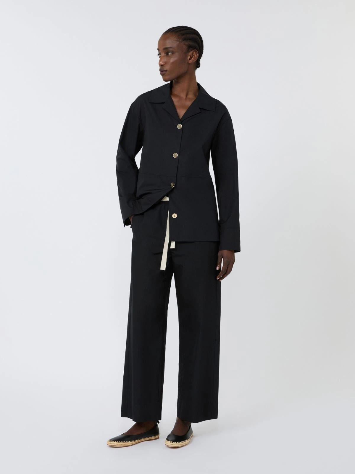 Pantalone coulisse in cotone - Nero<BR/> SMMARGENTO 043 S MAX MARA 2 