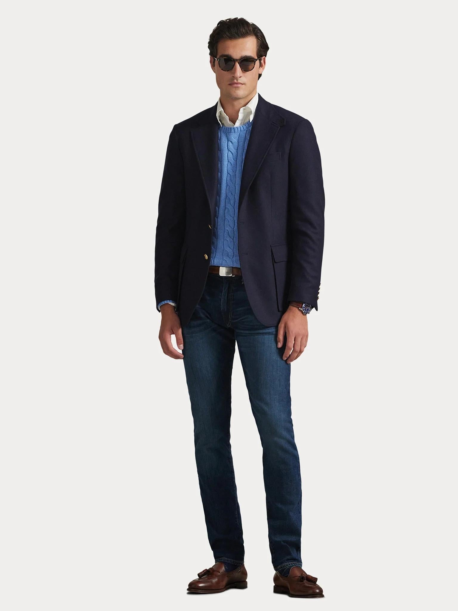 Maglia uomo in cotone motivo a trecce 710775885 006 RALPH LAUREN 