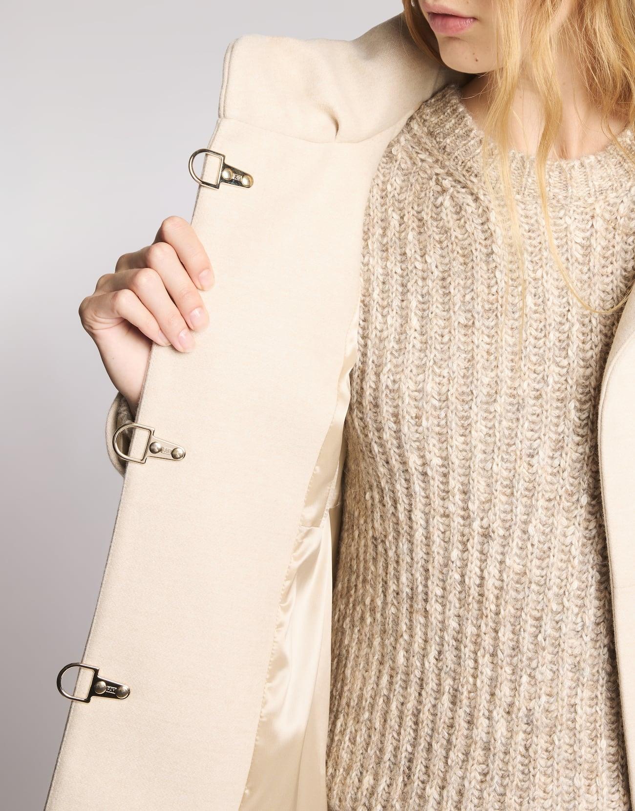 Romantic Coat in Panno di Lana Mélange<BR/> NAW5051Y050XMY C002 FAY 