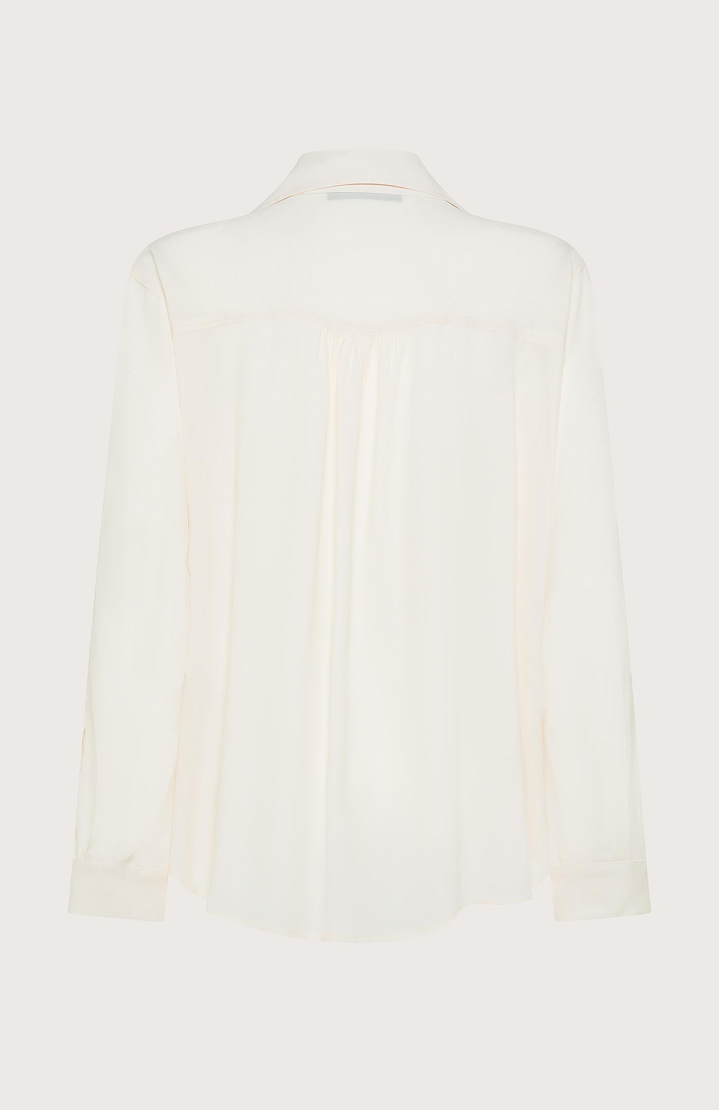 Camicia donna  misto seta con drappeggio