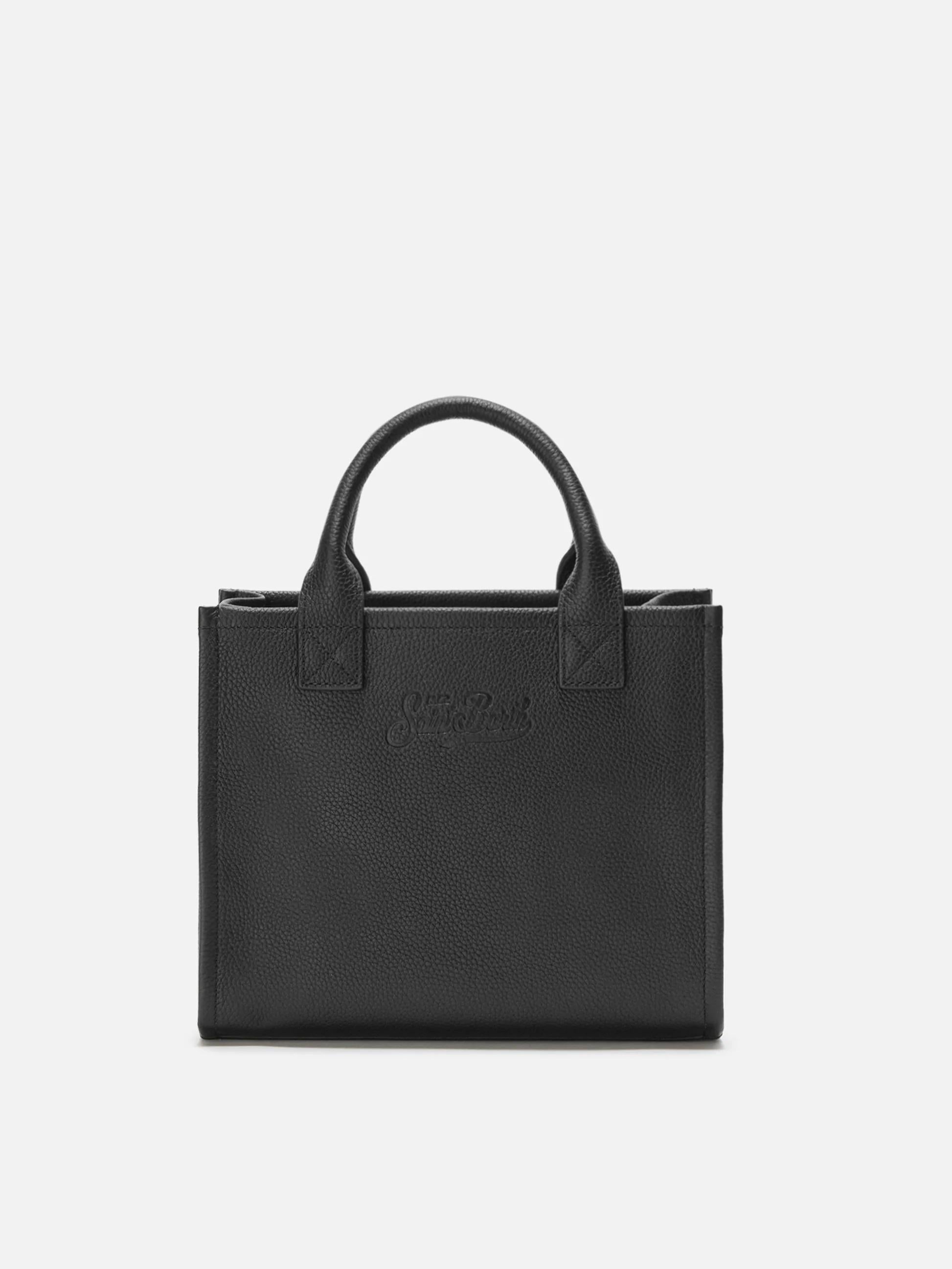Borsa a spalla Vanity Bag Midi in pelle martellata nera VANMD001 00748I MC2 SAINT BARTH 