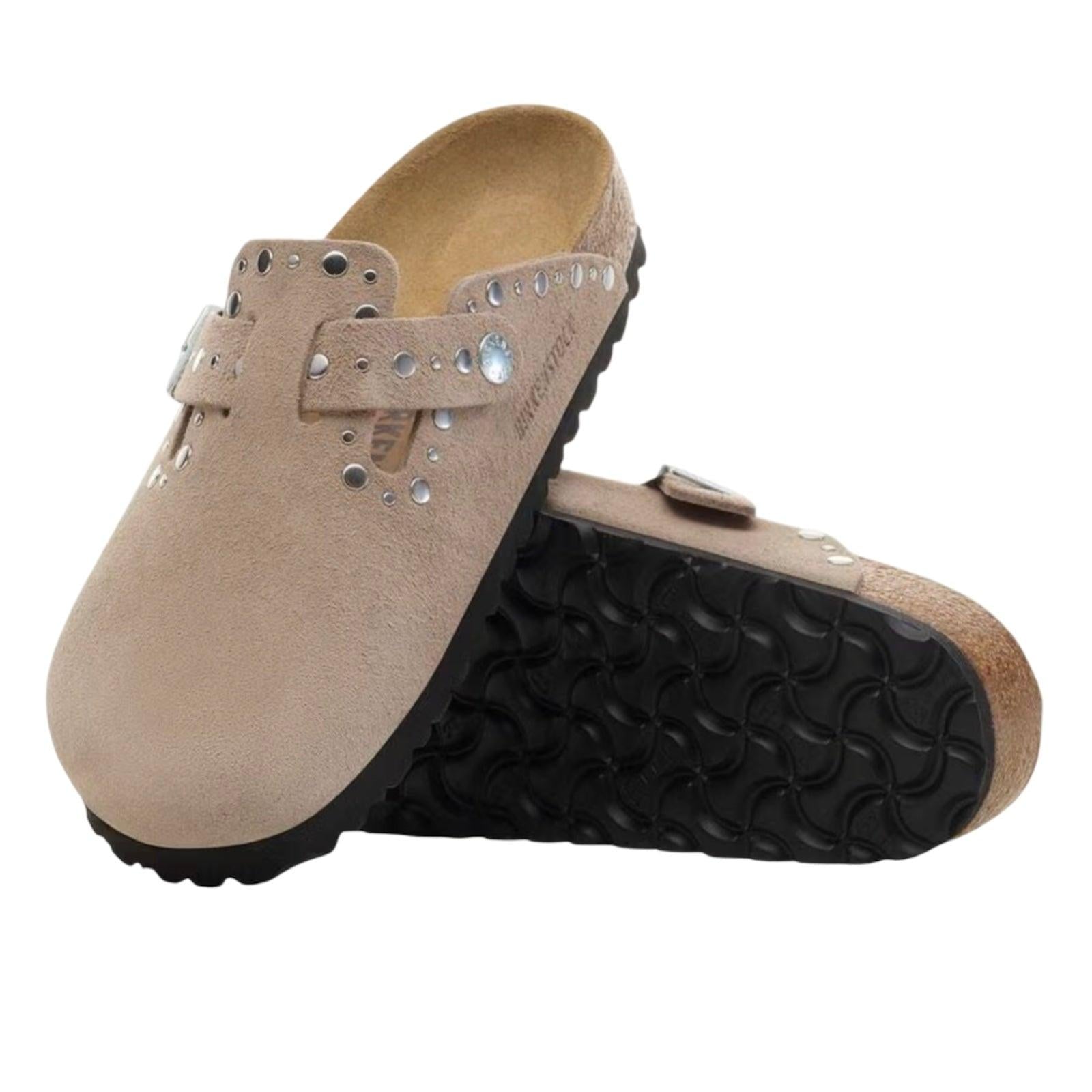 Sabot in pelle scamosciata Boston 1030418BOSTON TAUPE BIRKENSTOCK 