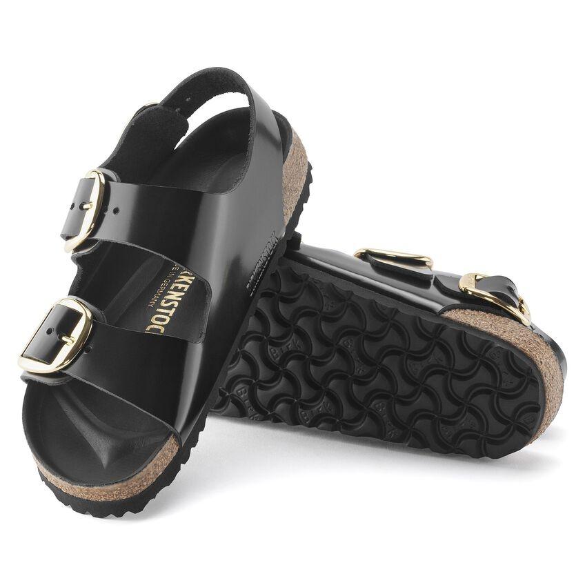 Sandalo in pelle naturale laccata Milano 1024211MILANO BLACK BIRKENSTOCK 