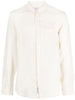 Camicia uomo in lino con collo coreano