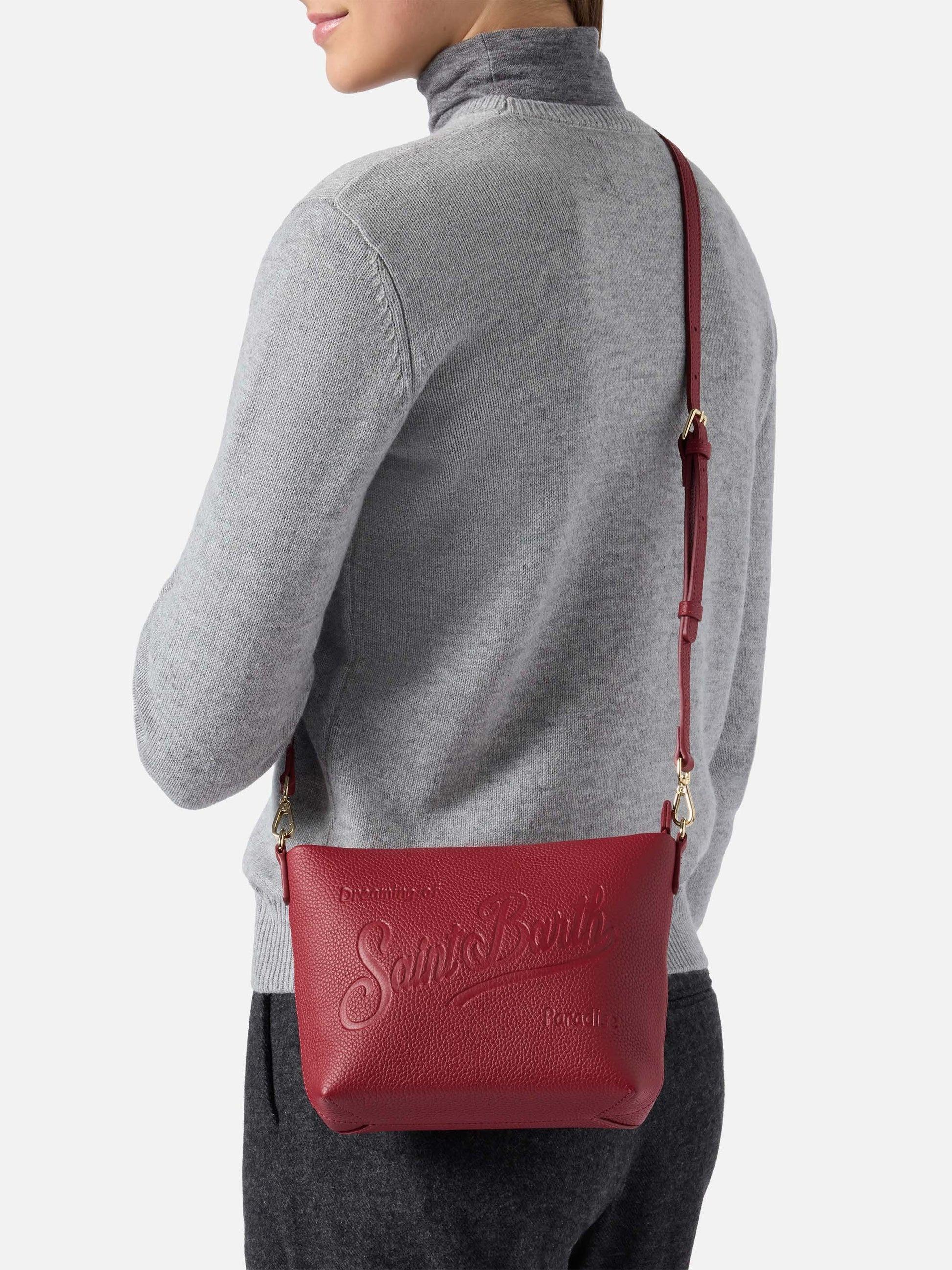 Borsa a spalla Aline Bag in pelle martellata bordeaux ALI0034 00777I MC2 SAINT BARTH 