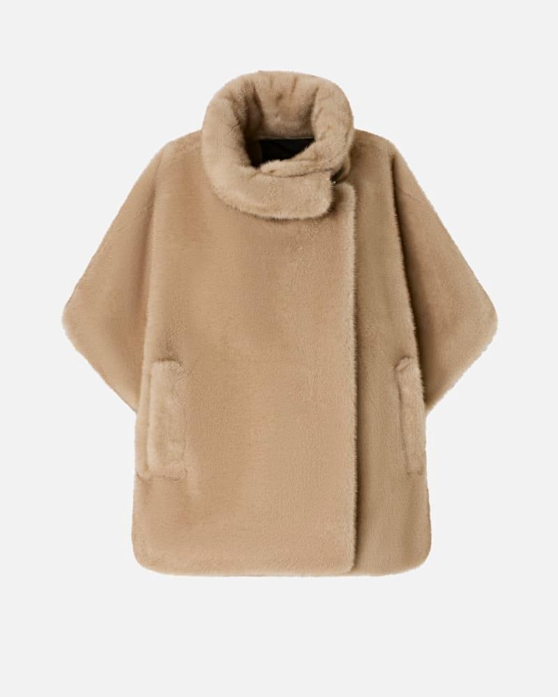 Cappa effetto pelliccia 103837A2PI C60 PINKO 