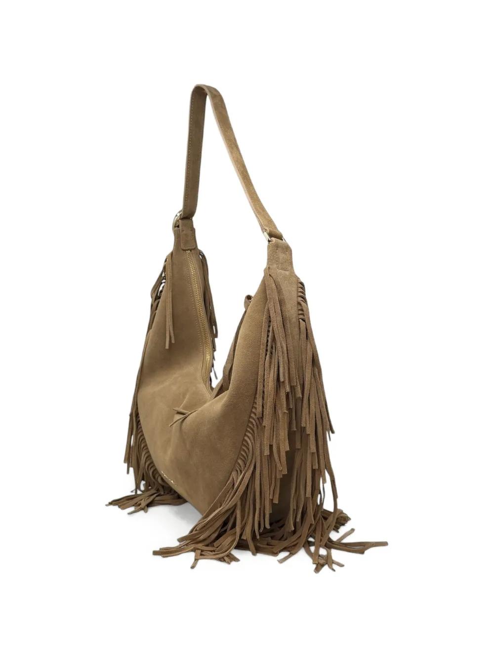 Borsa Isola Peach Fringe Small a spalla in suede<BR/> B02227PFG BISCOTTO ORCIANI 