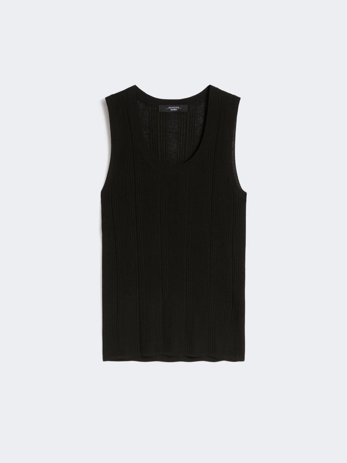 Maglia smanicata in filato di viscosa - NERO<BR/> WKDCOSE 011 WEEKEND 