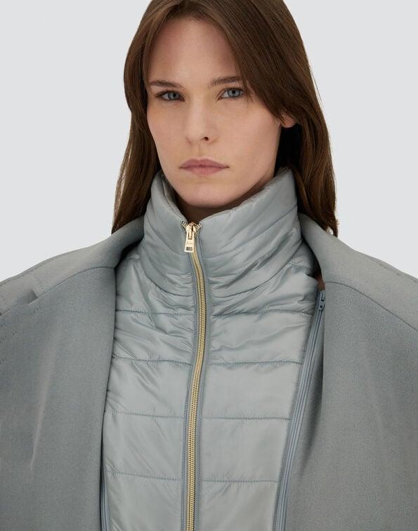 CAPPOTTO IN VELOUR WOOL CLOTH E NYLON ULTRALIGHT<BR/> CA000594D33477 9095 HERNO 