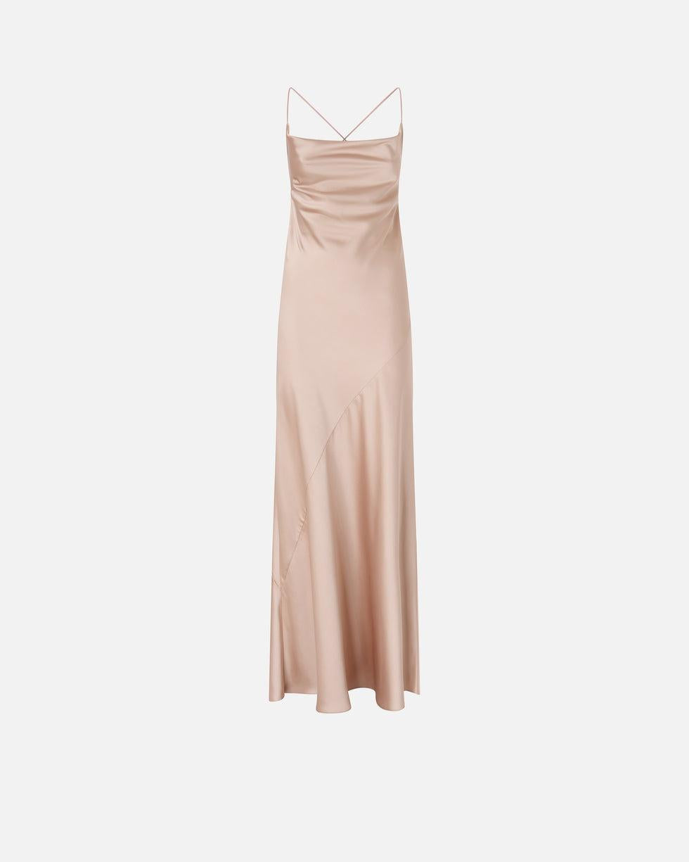 Abito slipdress lungo in satin<BR/> 106587A1Y5 Q35 PINKO 