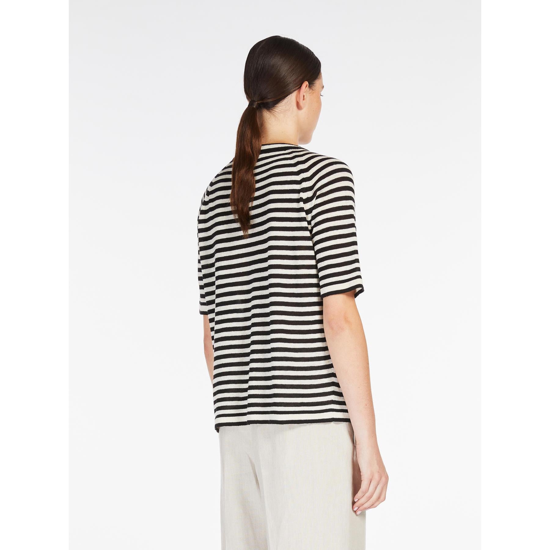 Maglia donna a righe in puro lino BEATI 021 S MAX MARA 
