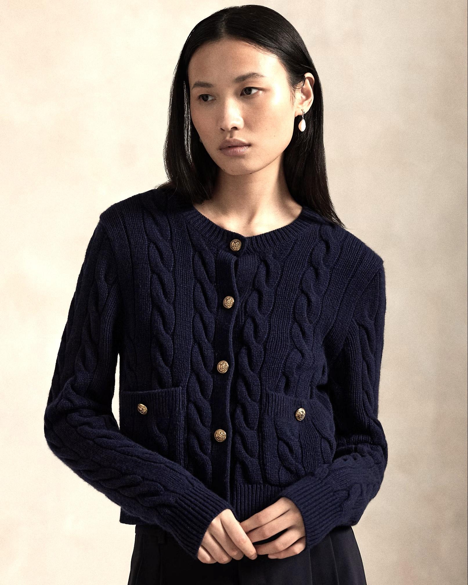 Cardigan girocollo in misto lana bottoni dorati 211978312 501 RALPH LAUREN 