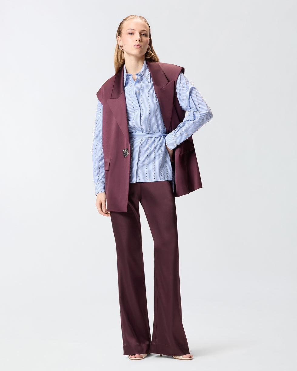 Camicia a righe con decorazione gioiello<BR/> 106225A32R ZE5 PINKO 