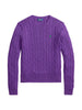 Maglia a girocollo in cotone a trecce