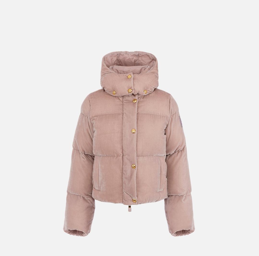 Piumino in velluto con cappuccio<BR/> PI82D56E2 EA6 ELISABETTA FRANCHI 