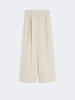 Pantalone wide leg in viscosa e lino - BEIGE