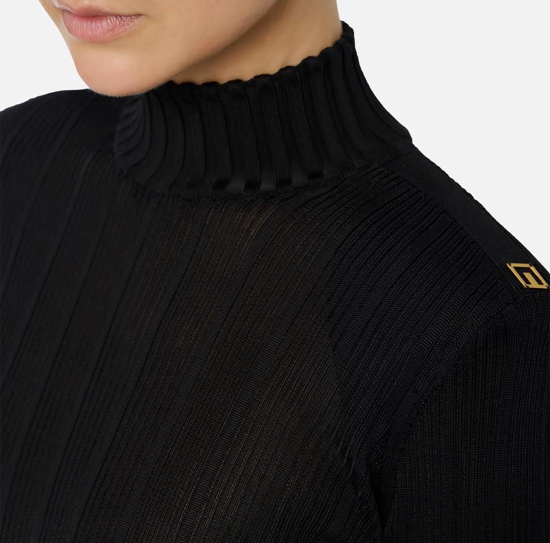 Maglia in filato di viscosa con dettagli logo MK22S56E2 110 ELISABETTA FRANCHI 