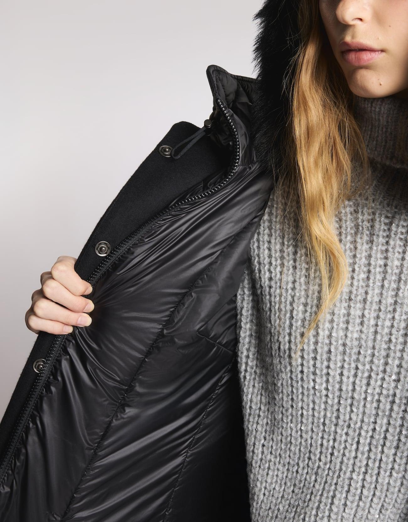 Toggle Coat in Panno di Lana<BR/> NAW59513430SGL B999 FAY 