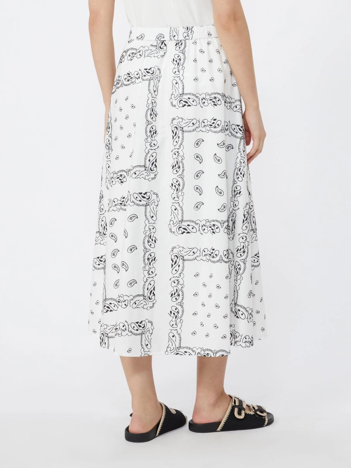 Gonna midi in popeline di cotone - BIANCO<BR/> WKDCARAVAN 001 WEEKEND 