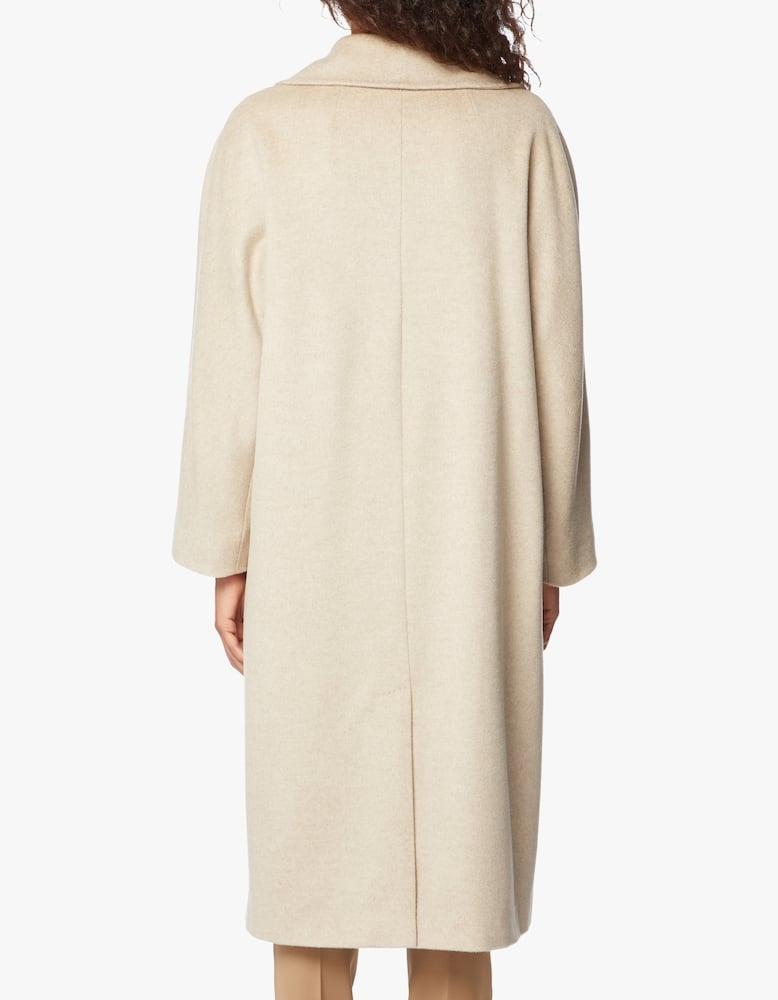 Cappotto midi doppiopetto in lana beige RESINA 002 WEEKEND 