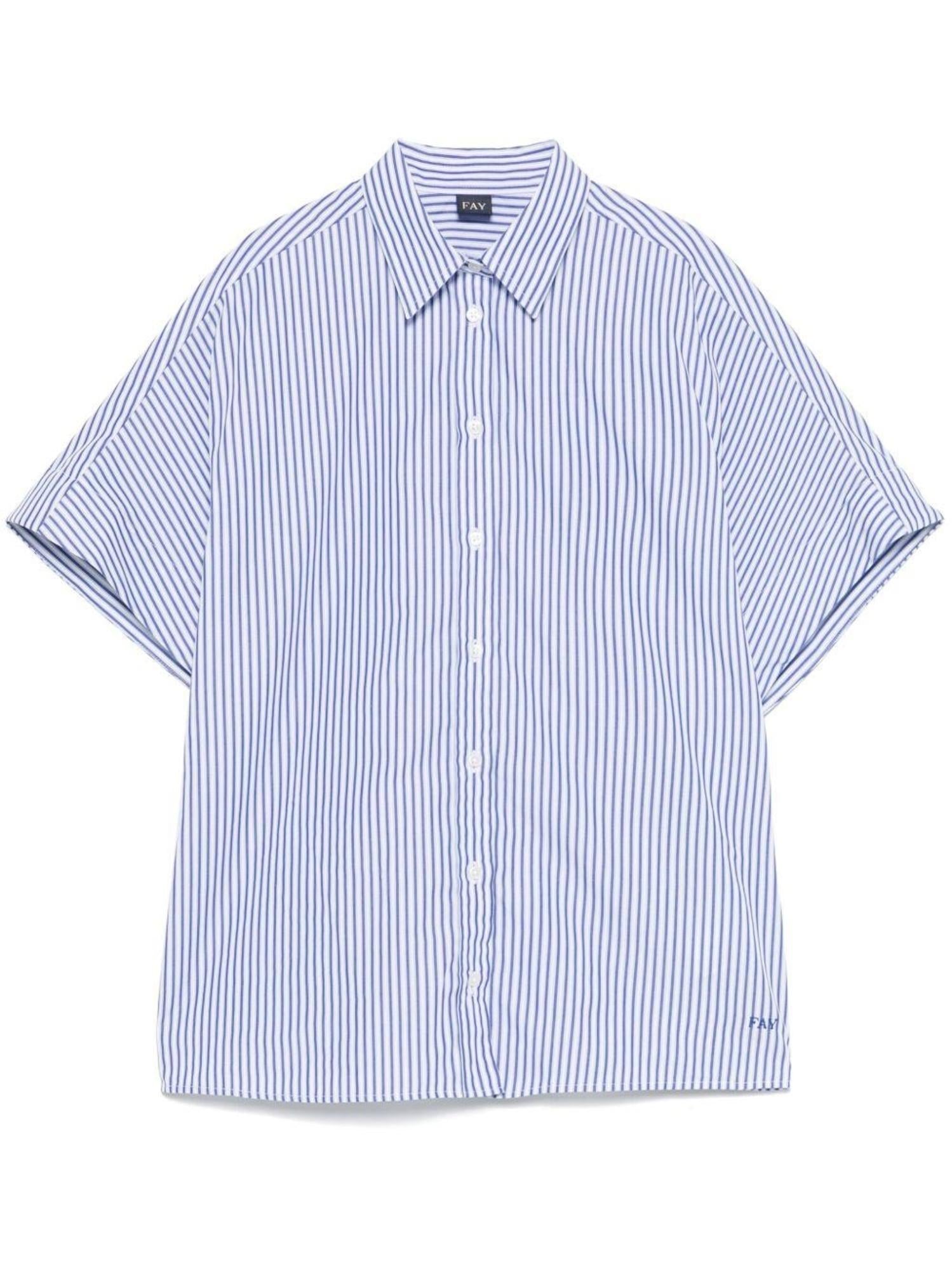 Camicia Regular in Cotone a Righe NCWA2505660XBI U604 FAY 