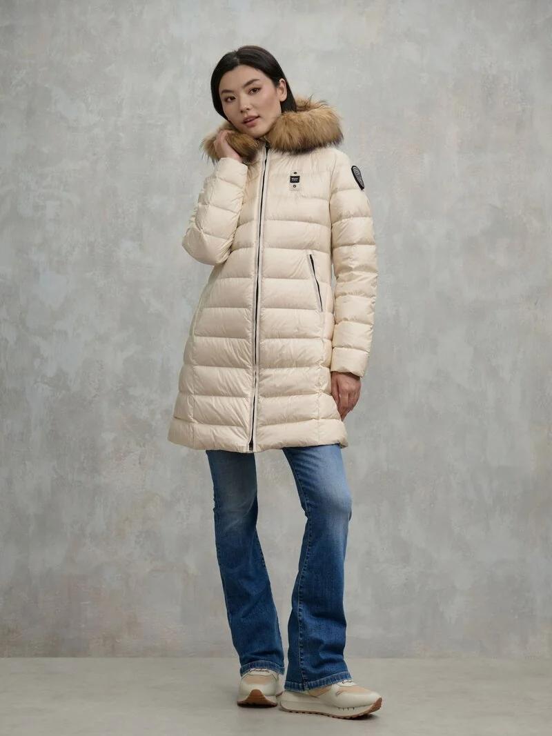 PIUMINO LUNGO CON PELLICCIA KRISTIN<BR/> BLDK03103 6047/907GG BLAUER 