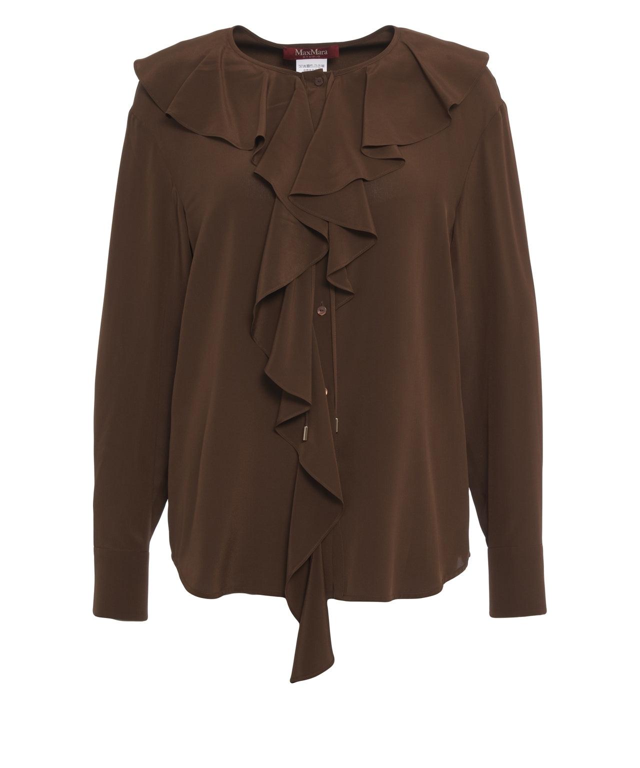 MSTEPICA<BR/>Blusa in seta con volant MSTEPICA 049 MAX MARA STUDIO 