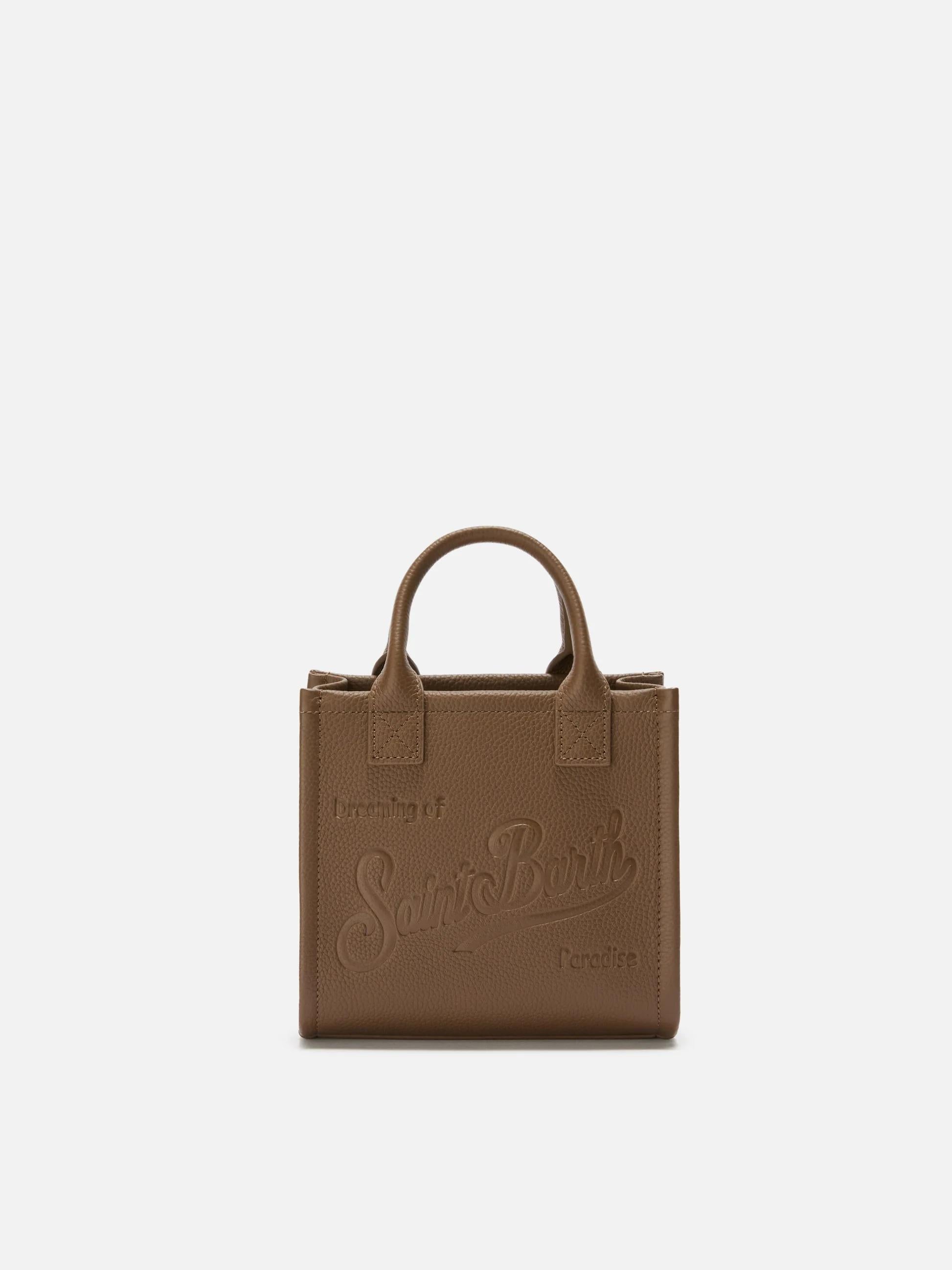 Borsa a spalla Vanity Bag Mini in pelle martellata marrone<BR/> VANMI001 00776I MC2 SAINT BARTH 