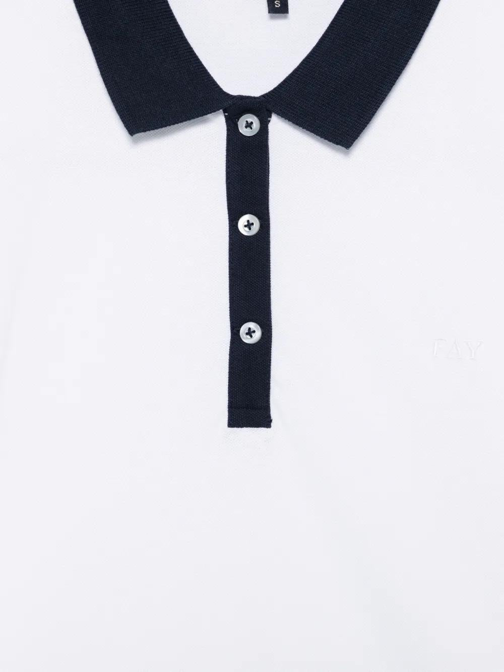 polo con colletto a contrasto NPWB252650STDW B001 FAY 