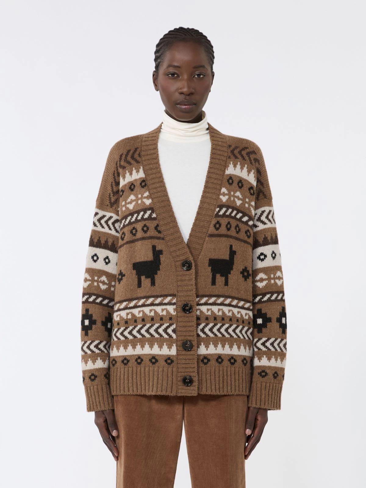 Cardigan in jacquard di alpaca e lana OVATTA 028 WEEKEND 