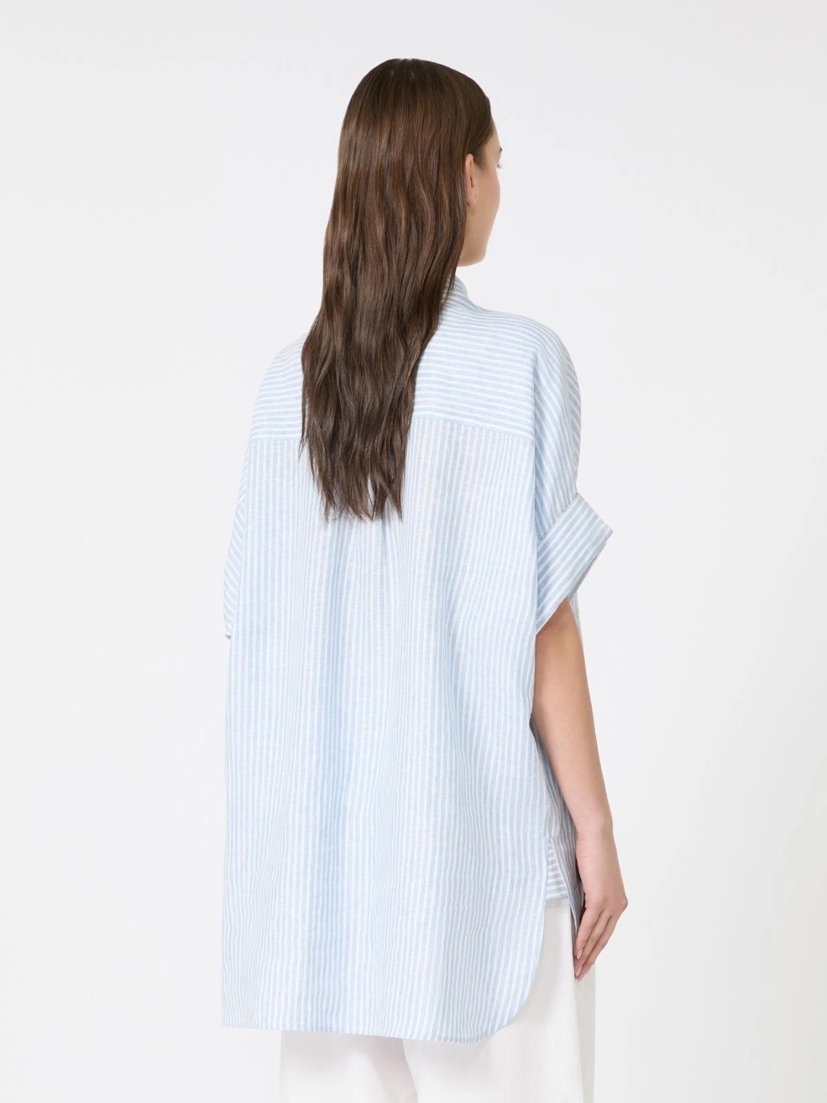 Camicia in tela di lino stampata - AZZURRO<BR/> WKDVERVE 015 WEEKEND 