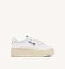 SNEAKERS MEDALIST PLATFORM IN PELLE BIANCA