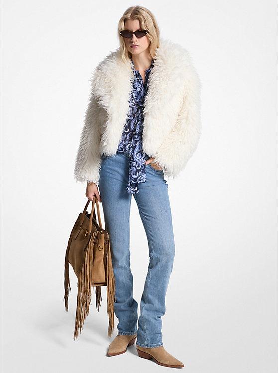 Giacca cropped in pelliccia sintetica<BR/> MF520J3JSP 110 MICHAEL KORS 