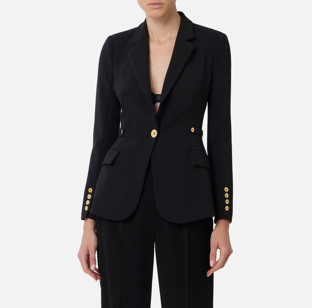 Giacca in crêpe leggero con dettagli gioiello GI17556E2 110 ELISABETTA FRANCHI 