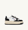 SNEAKERS MEDALIST PLATFORM IN PELLE BIANCA E NERA