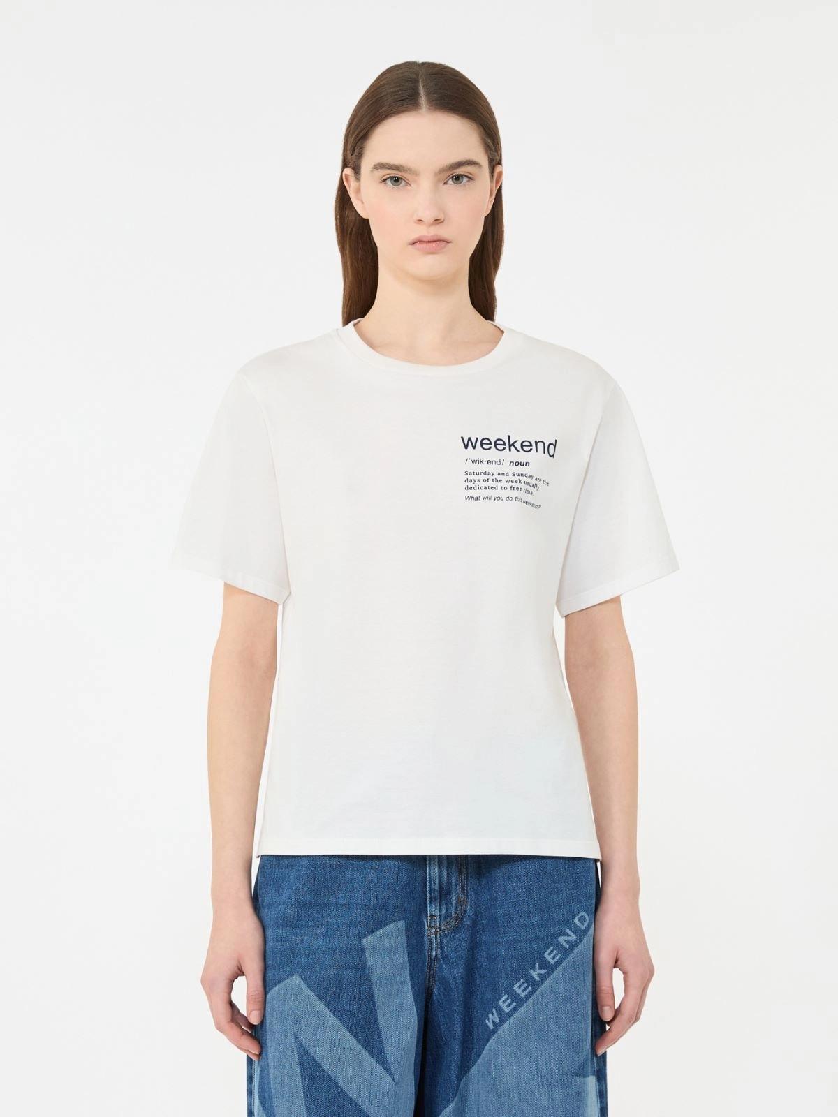 T-shirt in cotone con stampa grafica - BIANCO<BR/> WKDTENUE 003 WEEKEND 