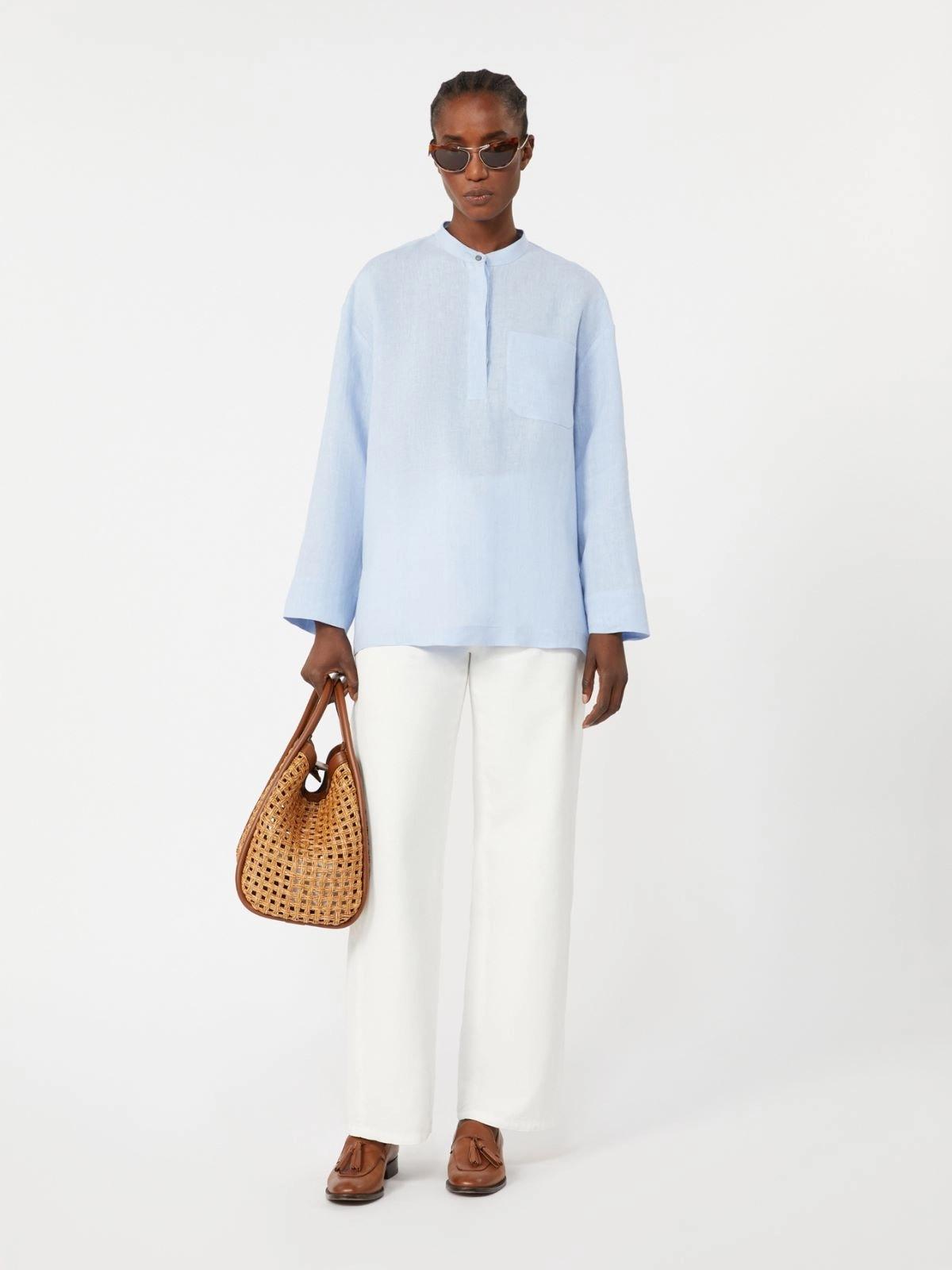 Camicia in puro lino - Bianco ottico<BR/> SMMCANTICO 011 S MAX MARA 2 